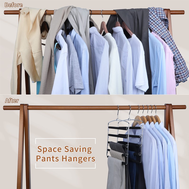 TOPIA HANGER Pants Hangers Space Saving, 2-Pack Swing Arm Pants