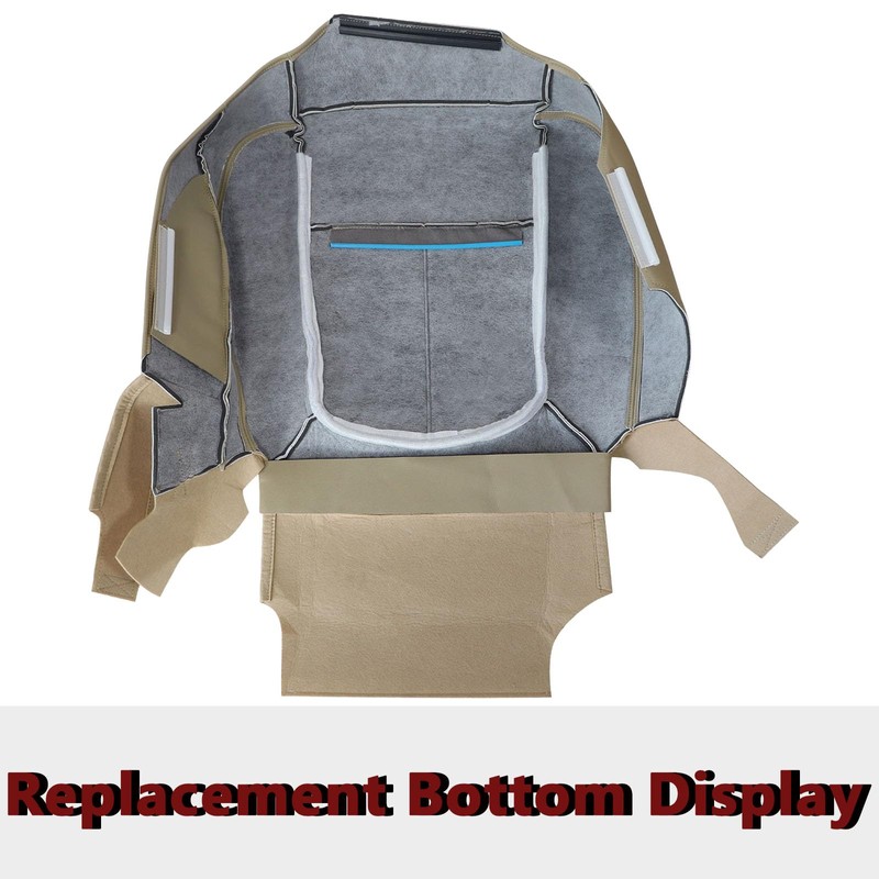 SecosAutoparts Driver Side Bottom Replacement Perforated Leather Seat Cover Tan