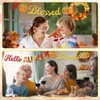 Psiokimi Give Thanks Banner, 4 Pcs Thanksgiving Banner Decorations, Glitter