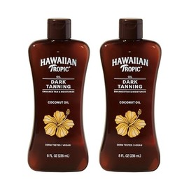 Hawaiian Tropic Dark Tanning Sun Care Moisturizing Oil 8 Ounces, 2 Count (Pack of 1)