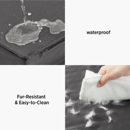 LE SURE Outdoor Waterproof Dog Bed for Large Dogs, Orthopedic Egg Crate Foam Pet Bed with Oxford Fabric Surface and Removable and Durable Cover, Machine Washable, 36''x27'', Grey