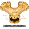 BEAUGIREW Garden Hose Y Valve Hose Splitter Solid Brass Hose