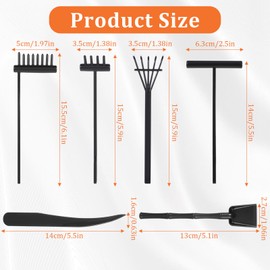 JJUNW 6 Pcs Mini Zen Garden Kit, Zen Garden Rake Tools Sand Casting Kit, Sand Zen Garden Sand Garden Meditation Accessories for Home Office Desk Garden Decor