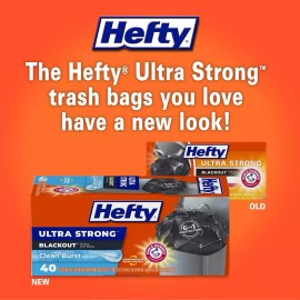 Hefty Ultra Strong Tall Kitchen Trash Bags, Clean Burst, 13 Gallon, 80 Count