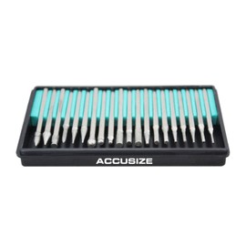 Accusize Industrial Tools 20 pc 1/8 Inch Diamond Coated Engraving and Deburring Set, Exp1-0050