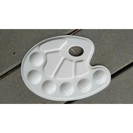 Crafter's Square Artist Plastic Paint Palette Trays with 10 wells ~ White Plastic 9 x 7 inches