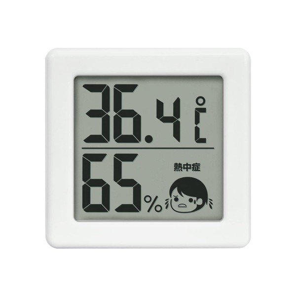 dretec Thermo-Hygrometer, Thermometer, Hygrometer, Digital, Heatstroke, Flu, Small, Compact, White