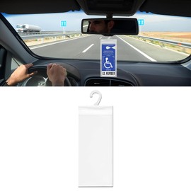 QZTYTY 1PCS Handicap Placard Holder, Disabled Parking Permit Holder, 11.6" × 5" Ultra Transparent Handicapped Placard Holder, Universal Car Accessories for Handicap Parking with Large Hanger (1PCS)