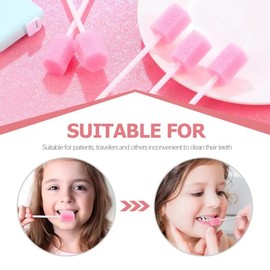 GAOHOU 100pcs Disposable Oral Care Sponge Swabs Teeth Mouth Cleaning Swabs Oral Swabs Teeth Oral Swabs Bulk Dental Swab Sticks Oral Care Swabs for Teeth Cleaning