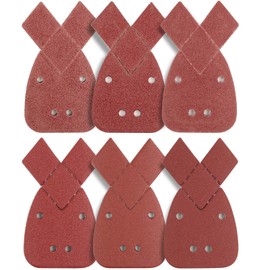 60PCS Sanding Pads, Mouse Sander Pads 10x40/60/80/120/180/240 Grits, 4 Holes Multi Tool Sanding Pads, for Black and Decker Detail Hand Sander Pads, Can be used on Wood, Metal, Plastic