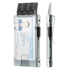 VULKIT Minimalist Card Holder Wallet for Men, Metal RFID Credit Card Wallets for Men, Pop Up Slim RFID Blocking Card Holder, Secrid Cardholder with ID Window & Money Clip, Thin Mens Wallet for Cards