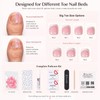 Soft Gel Press on Toenails Short Design Milky White Fake