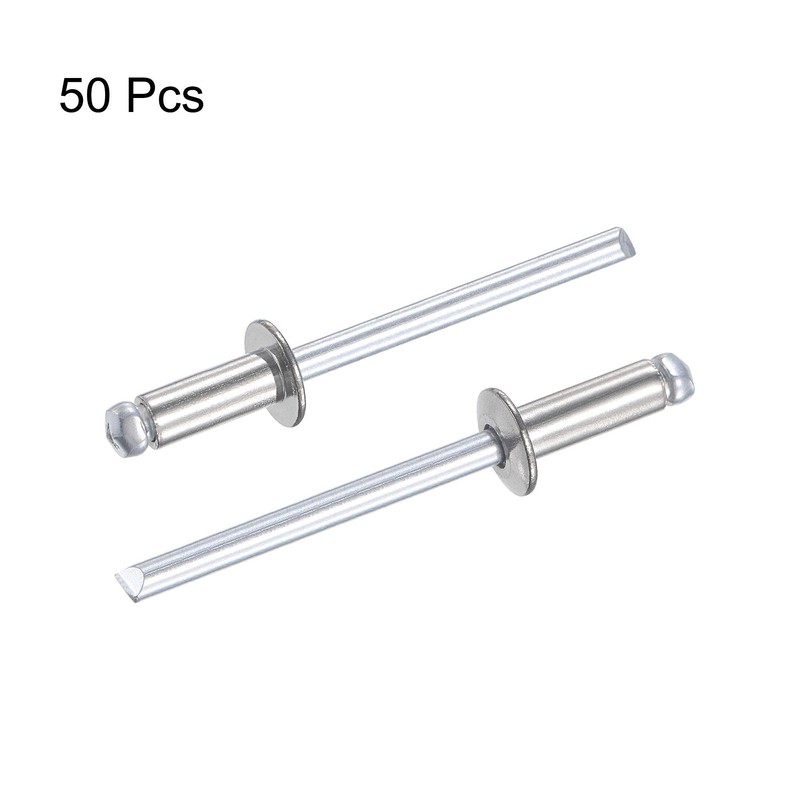 sourcing map Blind Rivets 304 Stainless Steel 4mm Diameter 10mm