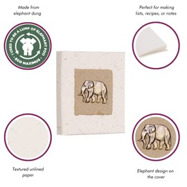Elephant Dung Notebook | Handmade, Fair Trade & Eco Friendly Notebook | Sustainable Journal, Diary, Unlined Paper, Planner For Men and Women | Sketchbook, Travel Diary and Notebook Alternative (Small)