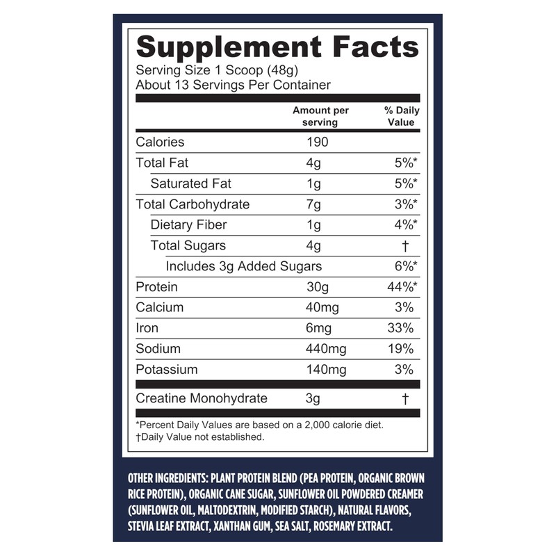 Vega Protein + Creatine - 30g Plant-Based Protein, Vanilla, 13