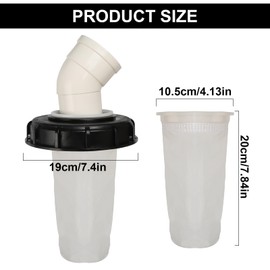 IBC Lid Filter, 163 mm IBC Lid Filter, Nylon Rainwater Filter, Washable with Lid, IBC Tank Accessories, IBC Lid with Filter for IBC Rainwater Tank DN 150