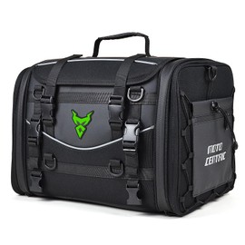 VVINMO Motorcycle Bag for Back Seat Folding Tail Luggage Expandable(35-50L) Backpack/Travel Bags, Water repellent Oxford, with Handle and Straps - #25-Green