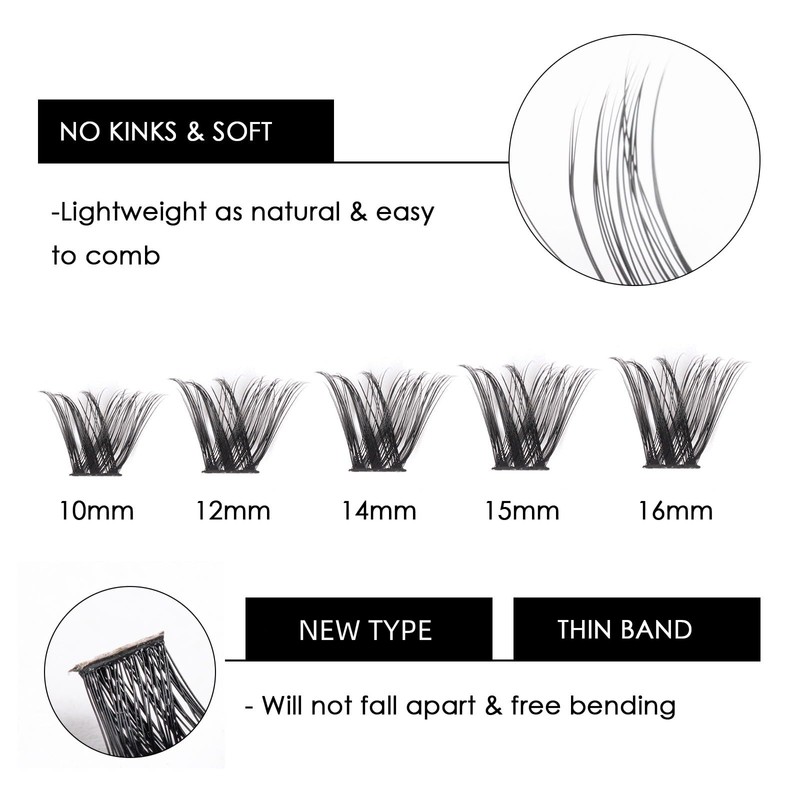 Cluster Lashes 72 Individual Lashes Clusters Eyelash Extensions False Eyelashes