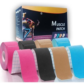 Kinesiology Tape Precut Pro-4Pack | Waterproof Elastic Athletic Tape, 66 ft 80 Strips,  Grade Cotton Adhesive Sports Tape for   & Joint Support, Breathable K Tape-4Color - Color: 4-rolls(precut-multicolor)