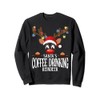 Santa's Coffee drinking Reindeer Funny XMas Matching PJS Sweatshirt