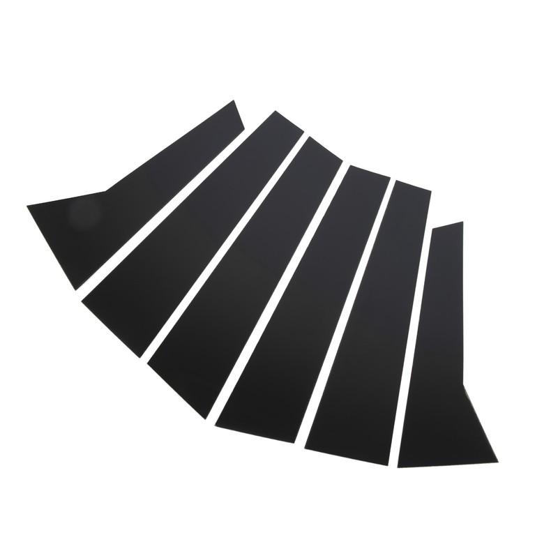 6Pcs B Pillar Posts Trim Glossy Black Exterior Window Decal