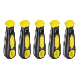 QUARKZMAN Pack of 5 Rubber File Handles, 4.25 Inches, Round and Rectangular Hole, Ergonomic Handles for 8 Inch Metal Files