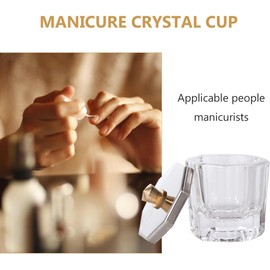 Monomero para Uñas Acrílicas con Vaso de cristal para uñas con tapa, para mezclar líquido acrílico y polvo en salón o manicura DIY, paquete de 2 piezas