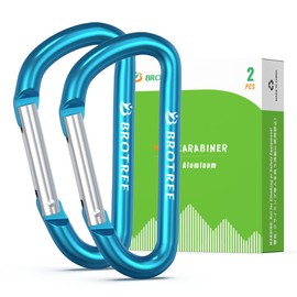 Brotree Small Carabiner Clips Mini Aluminum Carabiner - 6cm D-Ring
