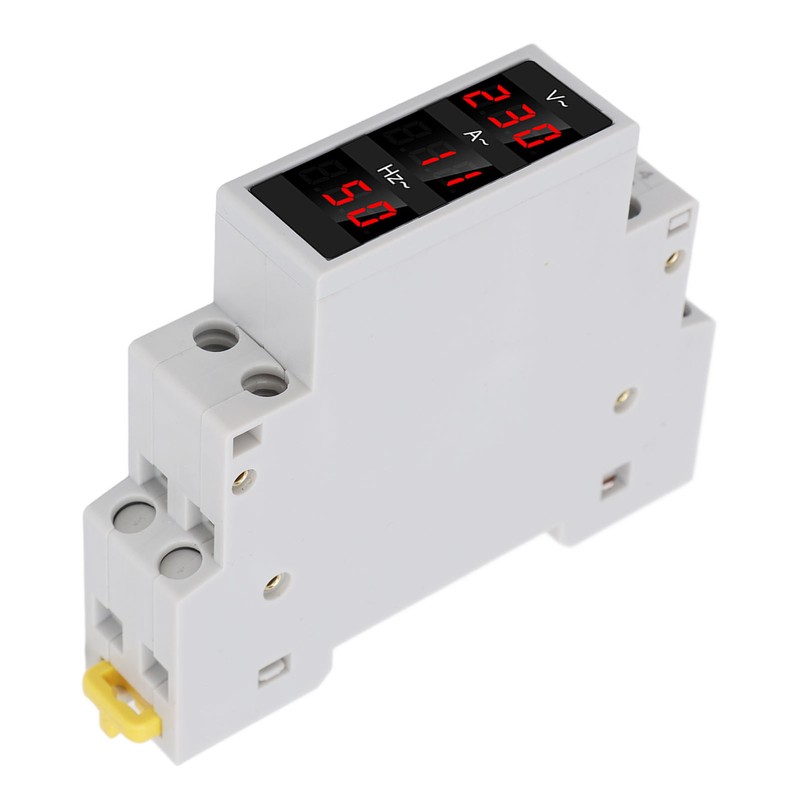 Digital Display Energy Meter Din Rail Mounted Volts Amps Hertz