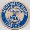 Milk Bottle Cap - Scott Valley Dairy - Etna, California -PASTEURIZED HOMOGENIZED
