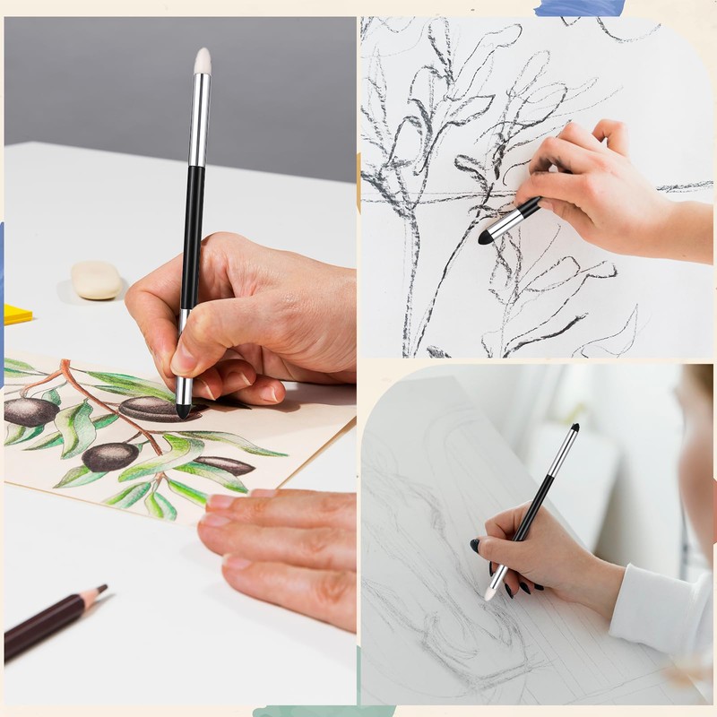 4 Pcs Artist Blending Sponge Pen 2 Sizes Sketch Trimmer