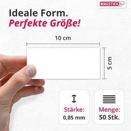 Magstick® Magstick® Magnetic Labels 10 x 5 cm White Magnetic Labelling Film Writeable Magnetic Strips for Labelling I mag153