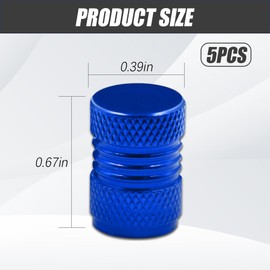 5PCS Tire Valve Stem Caps, Air Caps Cover, Aluminum Alloy Wheel Valve Stem Covers with Rubber Ring, Car Accessories Corrosion Resistant Airtight Tire Dust Caps for Cars, SUVs, Trucks (Blue)