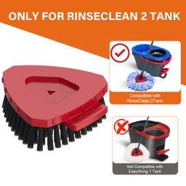 Fatmass 2 Pack Upgraded Spin Mop Replace Scrub Mop Brush Compatible with O Cedar 2 Tank RinseClean, Great for Kitchen, Deck, Bathroom and Shower Floor Scrubber