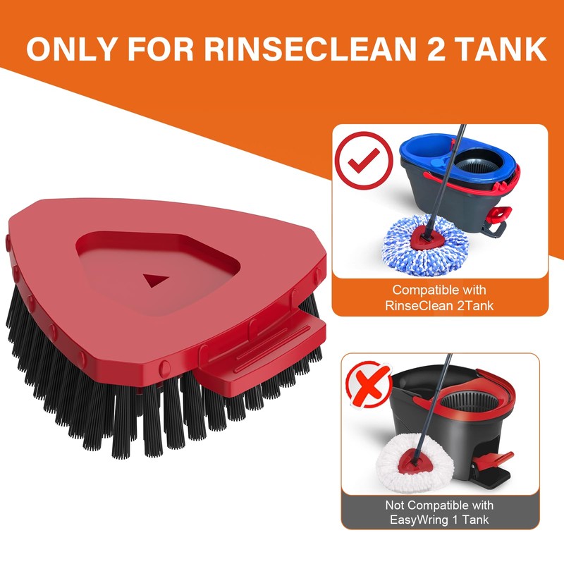 Fatmass 2 Pack Upgraded Spin Mop Replace Scrub Mop Brush