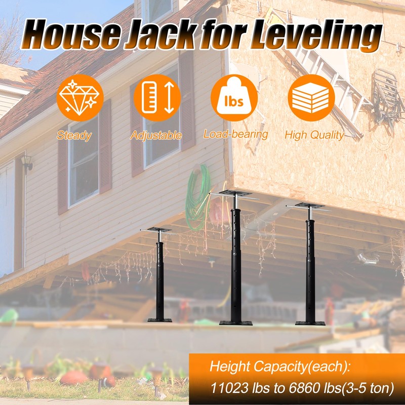 House Floor Jack, 19-38 inches Height Range, Adjustable Post Pole