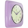 Infinity Instruments Square Retro Wall Clock, Lavender, 9.25"