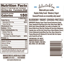 Hayden Valley Foods Blueberry Yogurt Flavored Covered Pretzels | 5 oz Bags (Pack of 12) | No Artificial Flavors, Preservatives or Colors | Blue Bulk Holiday Sweet Snacks