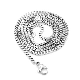 AHTAMOS Box Chain for Men 925 Sterling Silver Box Chain Necklace for Men Women and Boys Lobster Clasp 1.5/2/3mm, 16-26 Inch (Length: 24 inches, Width: 2.0mm)