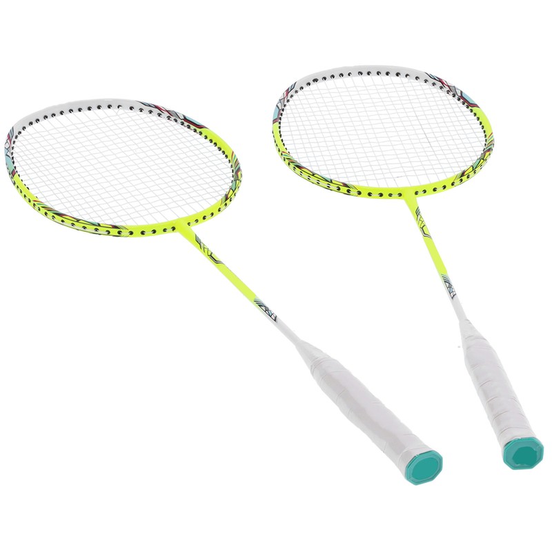 2 Player Badminton Racquets Set Lightweight Carbon Composite Double Rackets
