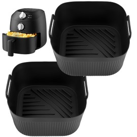 GINOYA Air Fryer Liner für Chefman 2L Mini Air Fritteuse, 2 Stück Silikon Zubehör für Cosori / Midea Small/Tower T17025 Vortx Compact 2L/1.5L