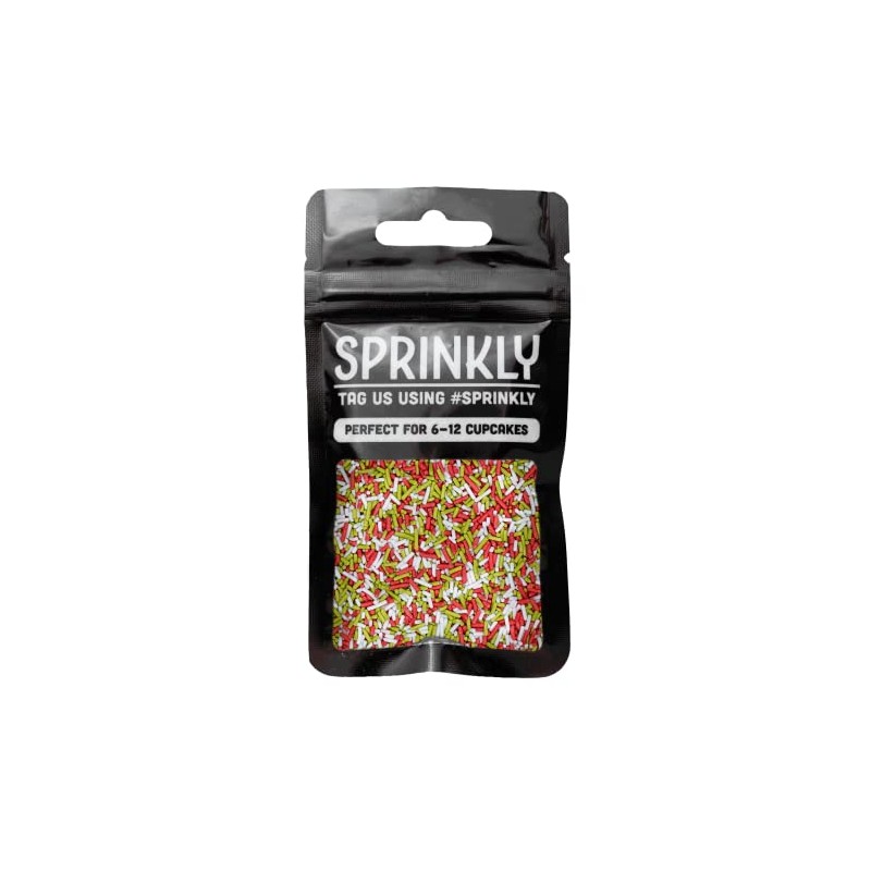 SPRINKLY - Matt Sugar Strands - Red, White & Light