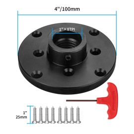 SIIIXS 4'' Steel Wood Lathe Faceplate,Faceplate for Wood Lathe,Lathe Face Plate Fit for 1''X8TPI Spindle without Screwchuck
