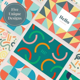 Rileys All Occasion Greeting Cards with Envelopes | 5 Colorful Designs, Blank Note Cards, Perfect for Business, Thank You, Gift Cards, Graduation, Baby Shower (50-Pack)