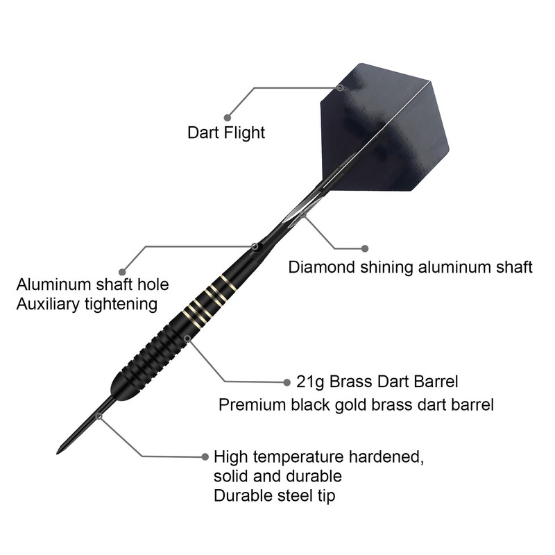 Dart Set Professional Steel Aluminum PET Knurling Grooves Design with