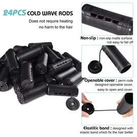 Large Perm Rods For Long Hair,24Pcs Black Plastic Cold Wave Rods For Hair Rods Jumbo Perm Rods For Short Natural Hair Rollers Curling and DIY Hairdressing