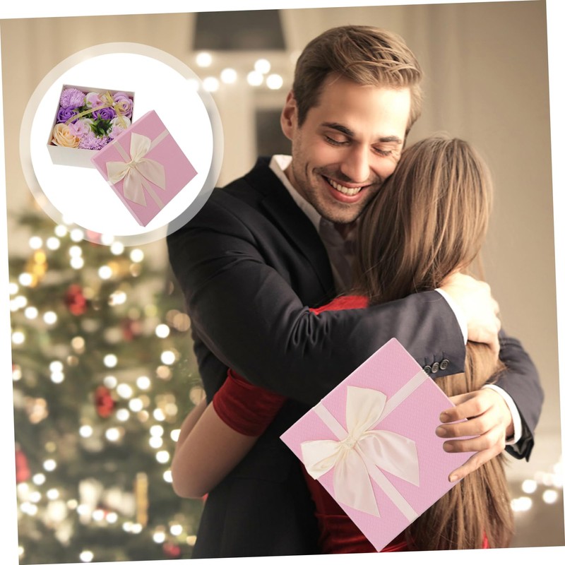 SAFIGLE 1 PC Square Soap Rose present Box Beautiful Artificial