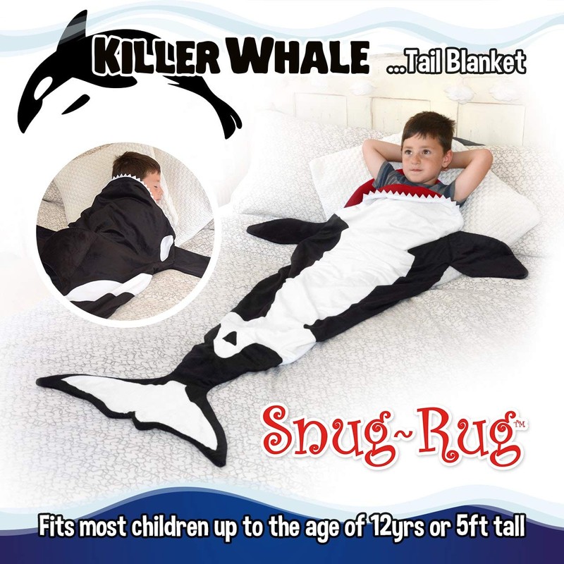 Snug Rug Killer Whale Tail Black & White Super Soft