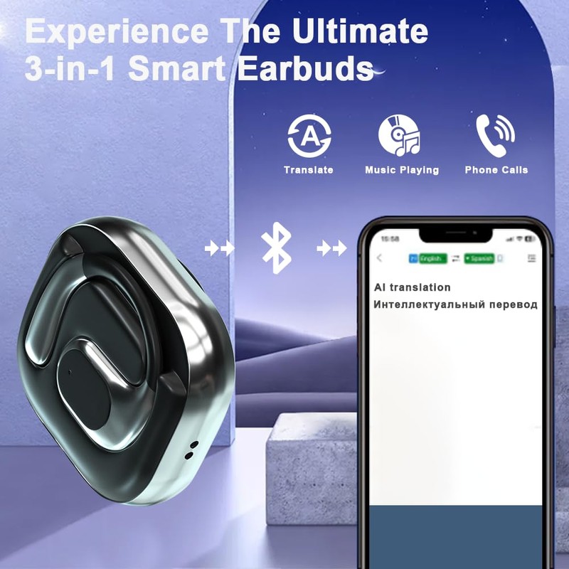 AI Language Translator Earbuds Real Time, Supports 144 Languages, Earphone