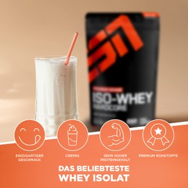 ESN Iso-Whey Hardcore in a Range of Flavours - 2 x 1 kg Bags - with ESN Shaker
